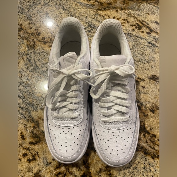 Nike Shoes - Nike Court Vision Low Tennis Shoes, Leather, Sz 8, White.